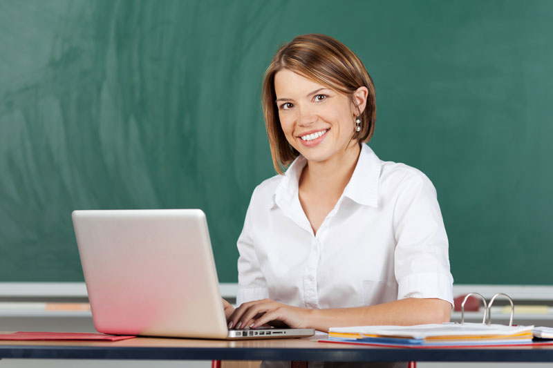 image of instructor on laptop